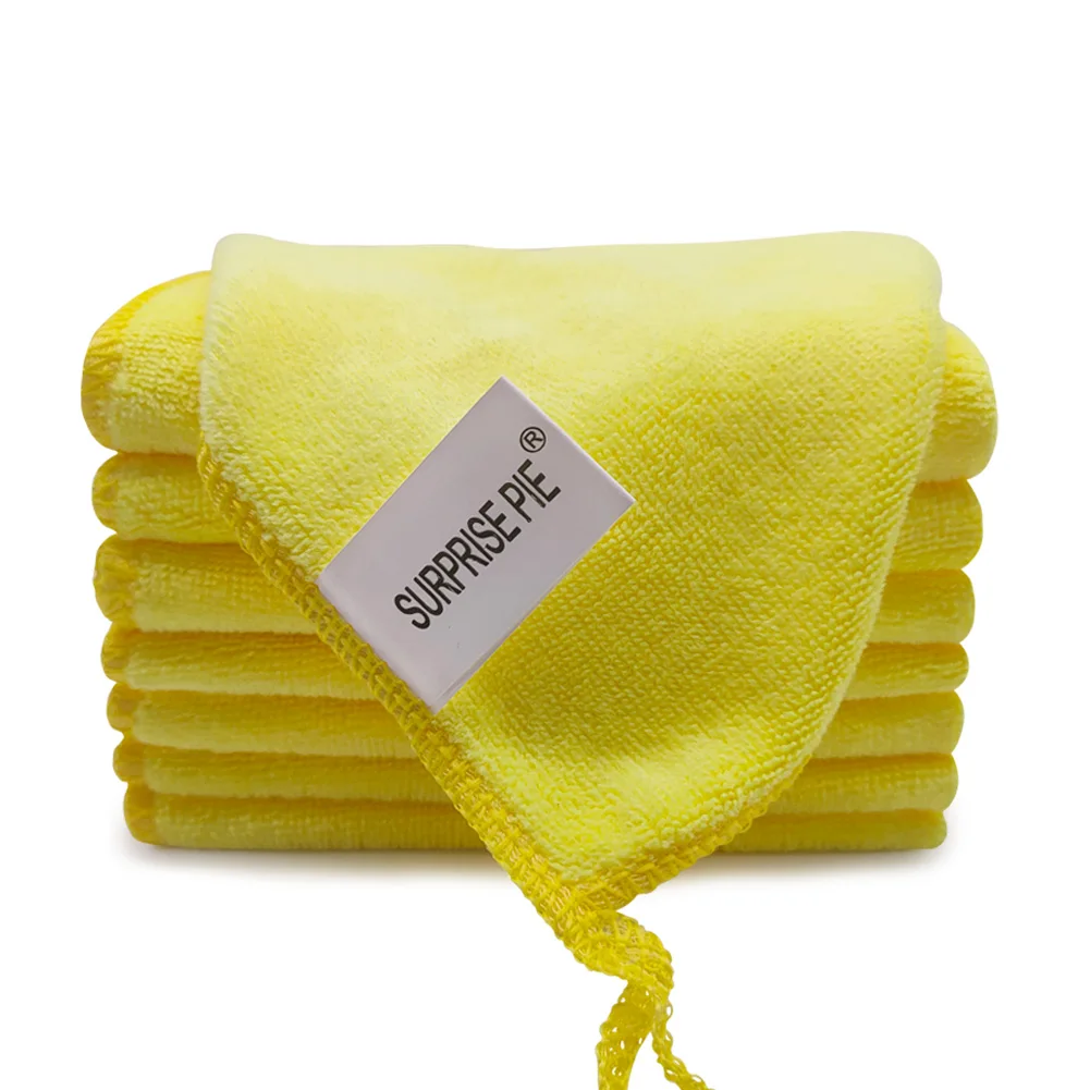 

Microfiber Cleaning Towel 250GSM  New Arrival Soft Comfortable Kitchen Car Use Lint Free Household Microfiber Wash Rag, Yellow