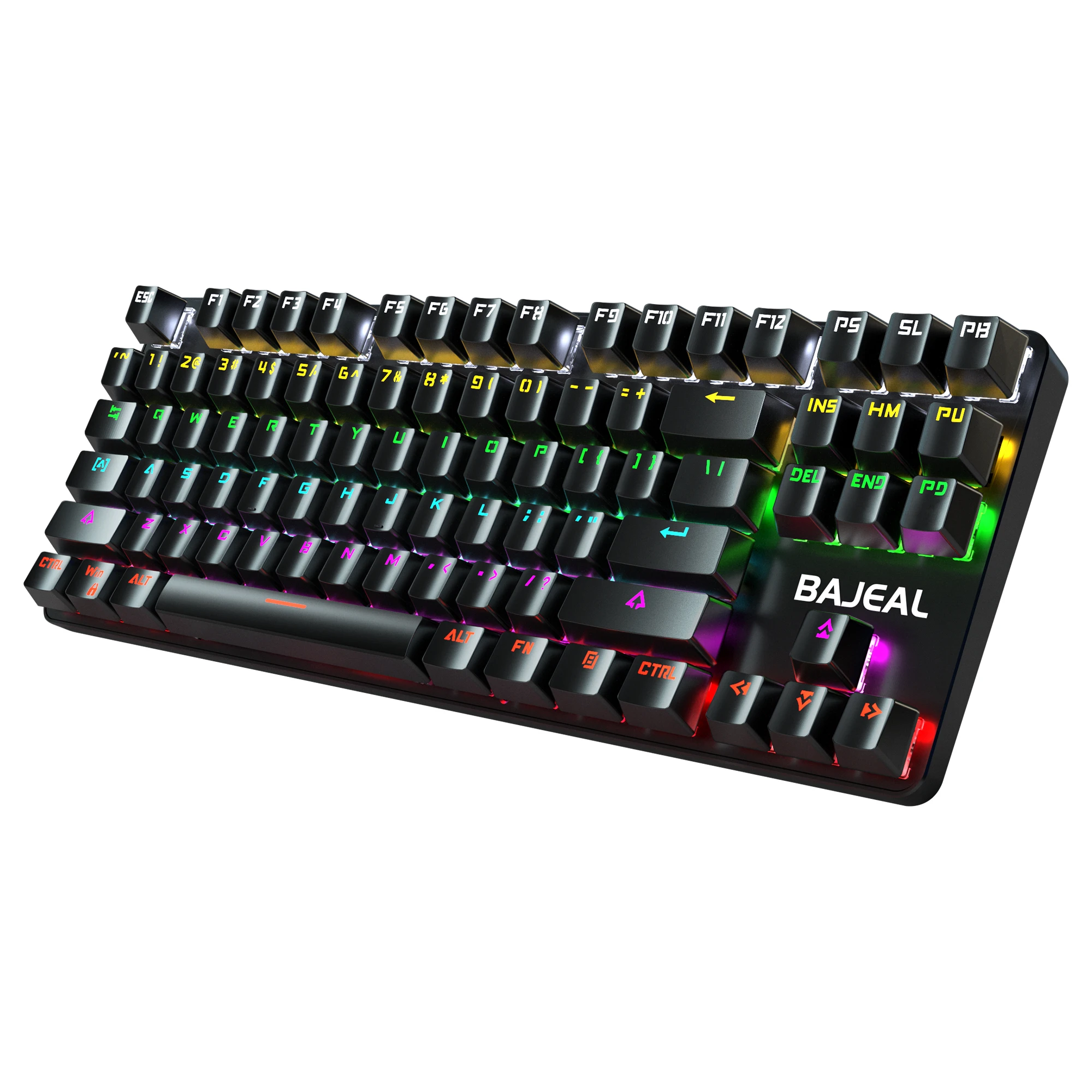 

Bajeal Best classic customization mechanical keyboard 87-key Rgb backlight for computer laptop, Black white