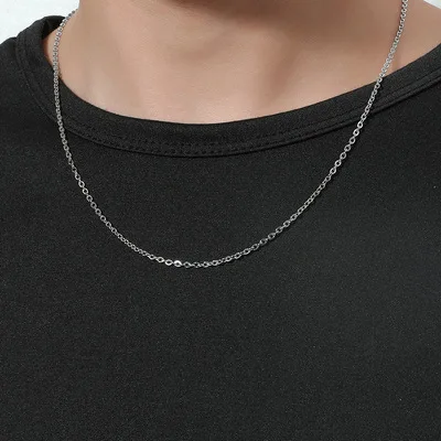 

Newest Simple Design Titanium Steel Link Chain Necklace Hip Hops O Chain Necklace For Women Men