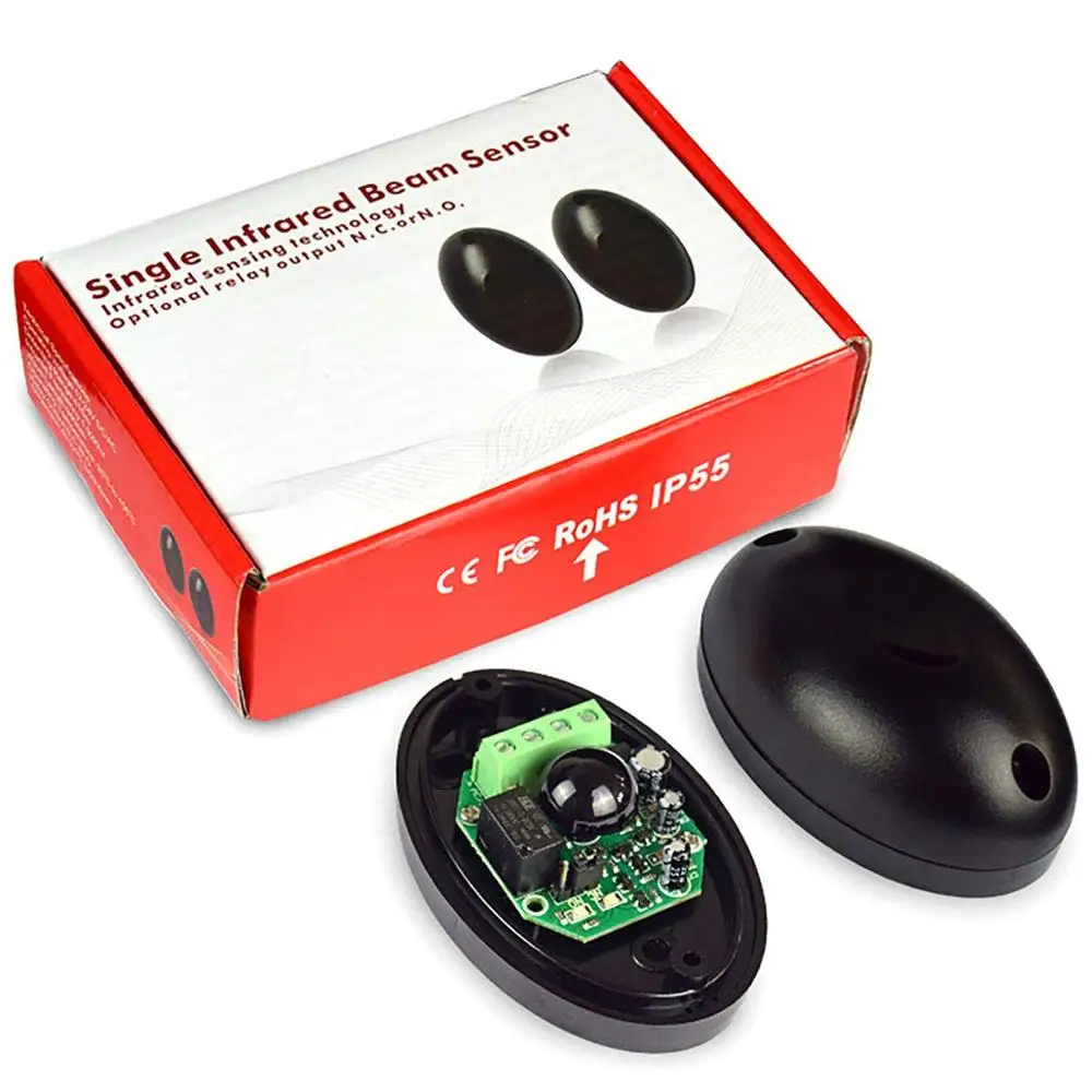 Ip55 Photoelectric Safety Single Beam Infrared Sensor For Door Opener & Barrier Gate Anti-Pinch Anti-Collision