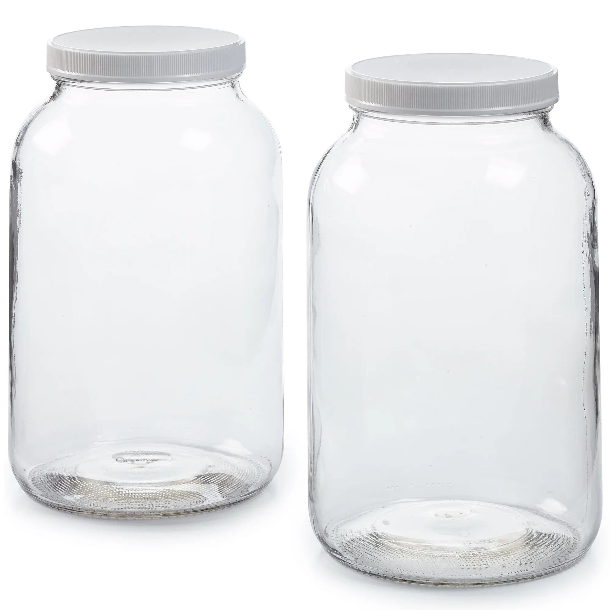 

Hot Selling Large Glass Jar Wide Mouth 1 Gallon Storage Jars with White Plastic Lid Machine Wash Safe BPA Free