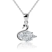 

2020 zircon fashion minimalist 925 sterling silver dainty personalized pendant jewelry swan necklace for girls