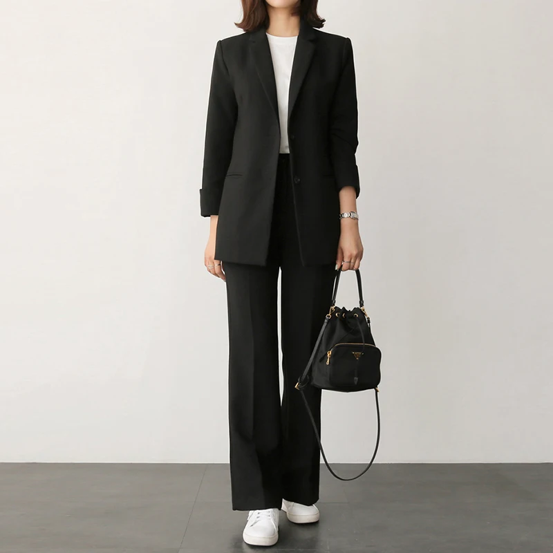 

SK5 formal suit women office clothes black jacket pants for ladies blazer set
