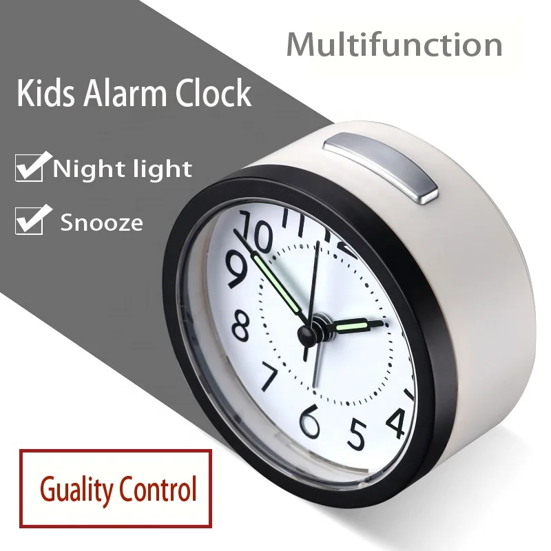 

black plastic night light snooze table alarm clock