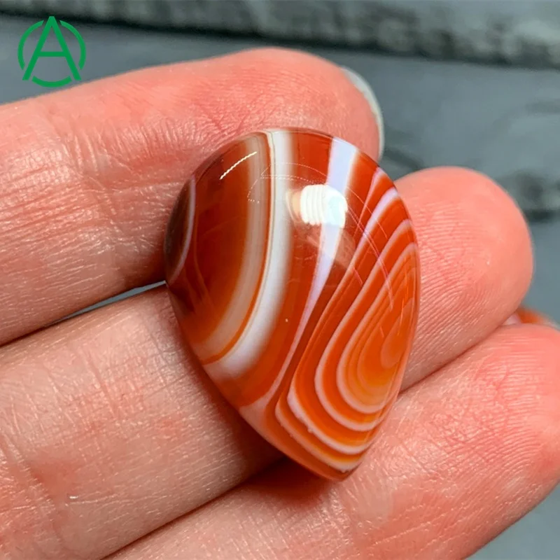 

ArthurGem Natural Red Striped Agate Pear Shape Cabochon, Gemstone Cabochons for Jewelry Making, 100% natural color