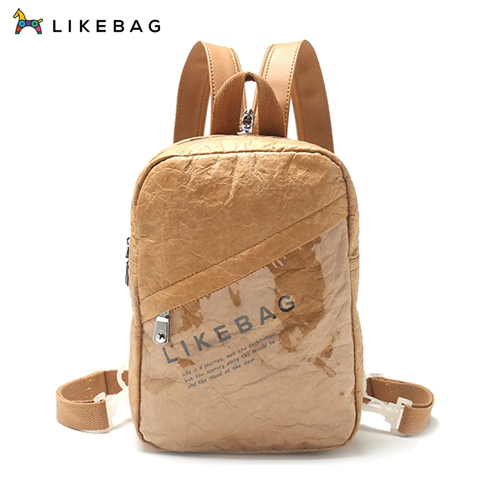 

LIKEBAG Original Fashion Backpack Large Capacity Lightweight Washable Kraft Paper Environmental Protection Backpacks for Lady