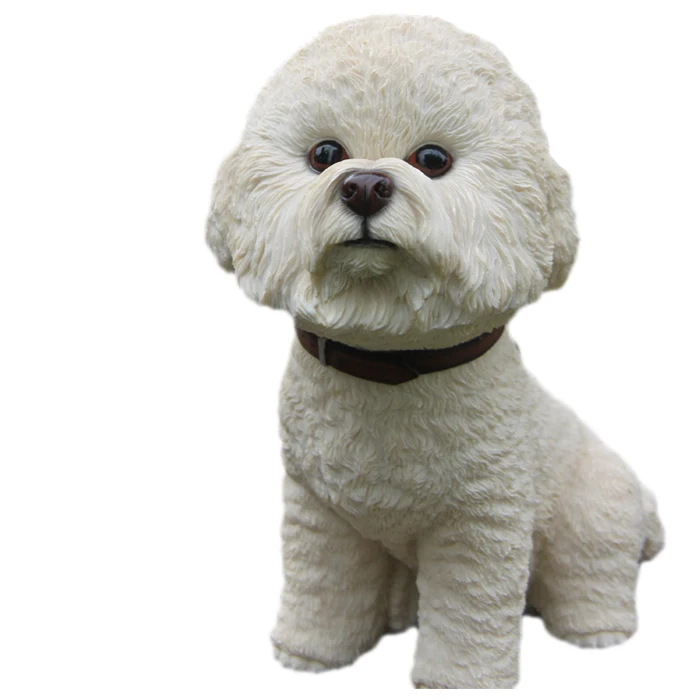 

Large Resin Crafts Cute Statue White British Bichon Frise
