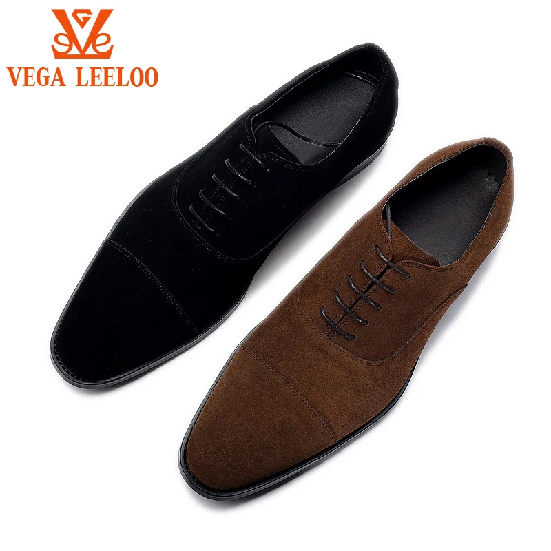 

High Quality Suede Leather Formal Dress Shoes British Oxfords Business Men's Shoes, Brown & black