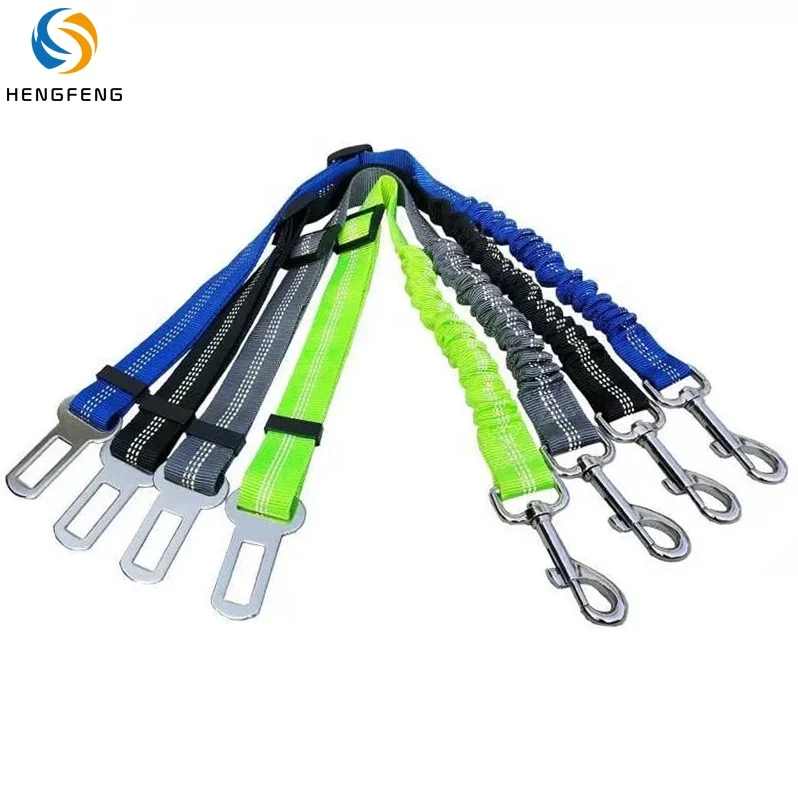 

Wholesale Manufacturer Reflective multi-colors adjustable Elastic nylon Vehicle Pet Car Seat Belts, Picture shows or custom