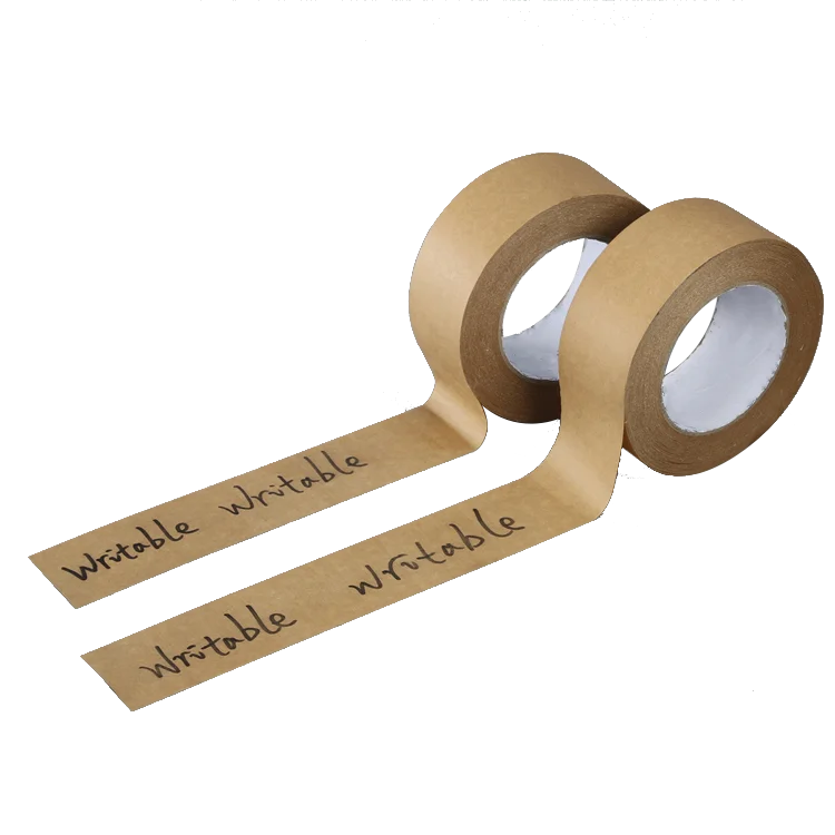 
China OEM factory amazon logo Easy to tear kraft paper tape printing kraft paper packaging tape 