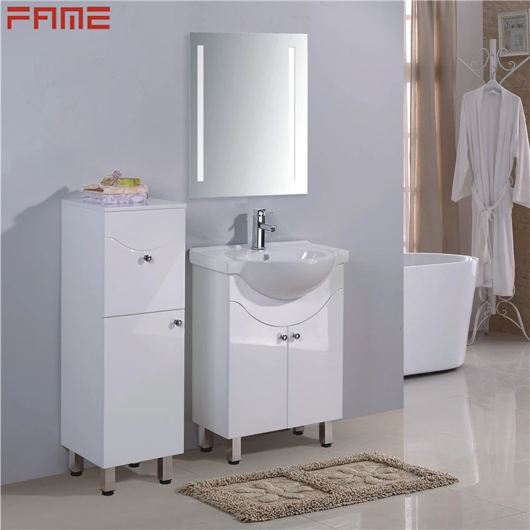 Contemporary Simple Design MDF Flat Door High Gloss Bathroom Vanity