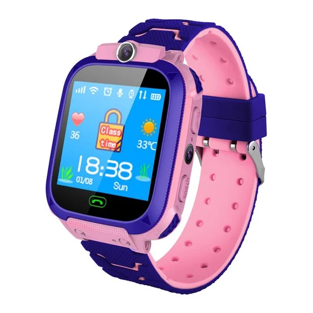 

New Q12b children's watch 1.44 inch screen GPS LBS positioning mobile phone watch children's camera smart watch boys and girls, Pink,blue