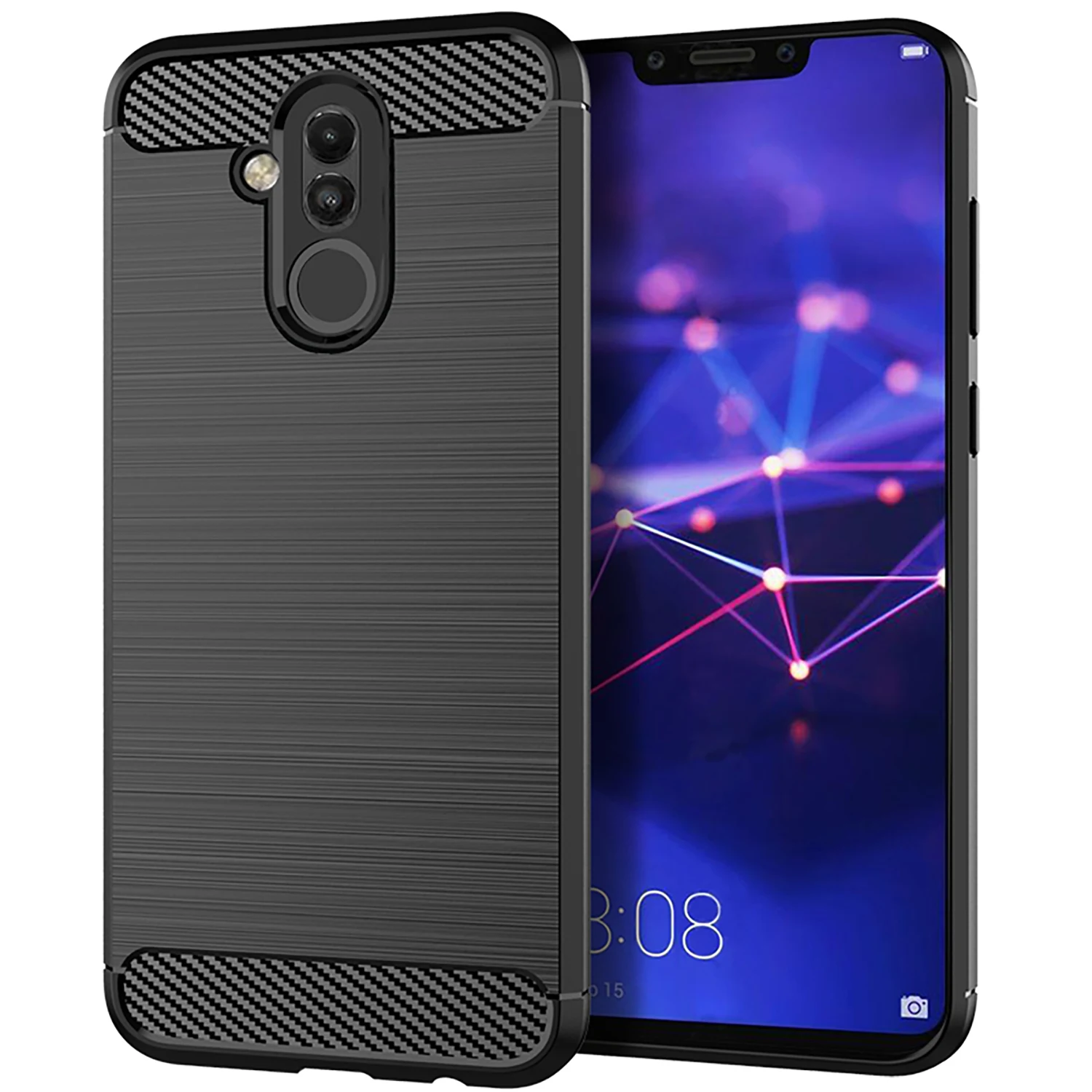 

Rugged shield Soft TPU Carbon Fiber phone Cover For Huawei mate 20 lite case