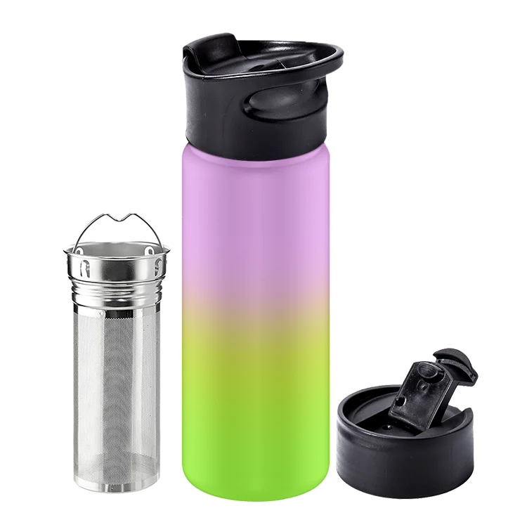 

Double walled Tea infuser bottle Vacuum flask insulated stainless steel water bottle 450 ml fruit infuser water bottle, Customized color acceptable