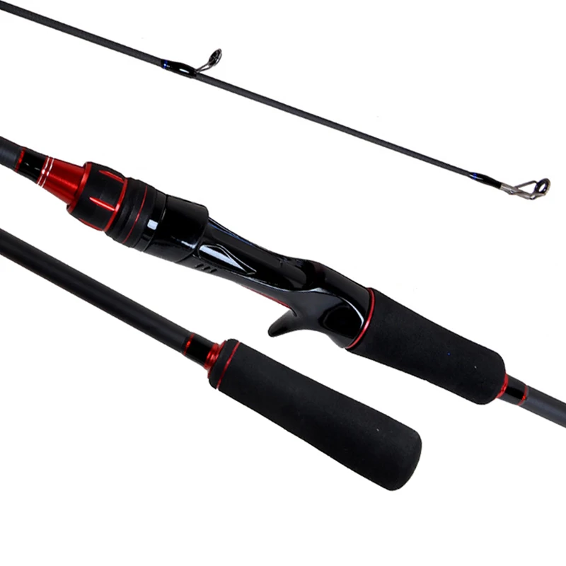 

In stock ultralight 2.7m 2 section carbon casting fishing rod, Red blue
