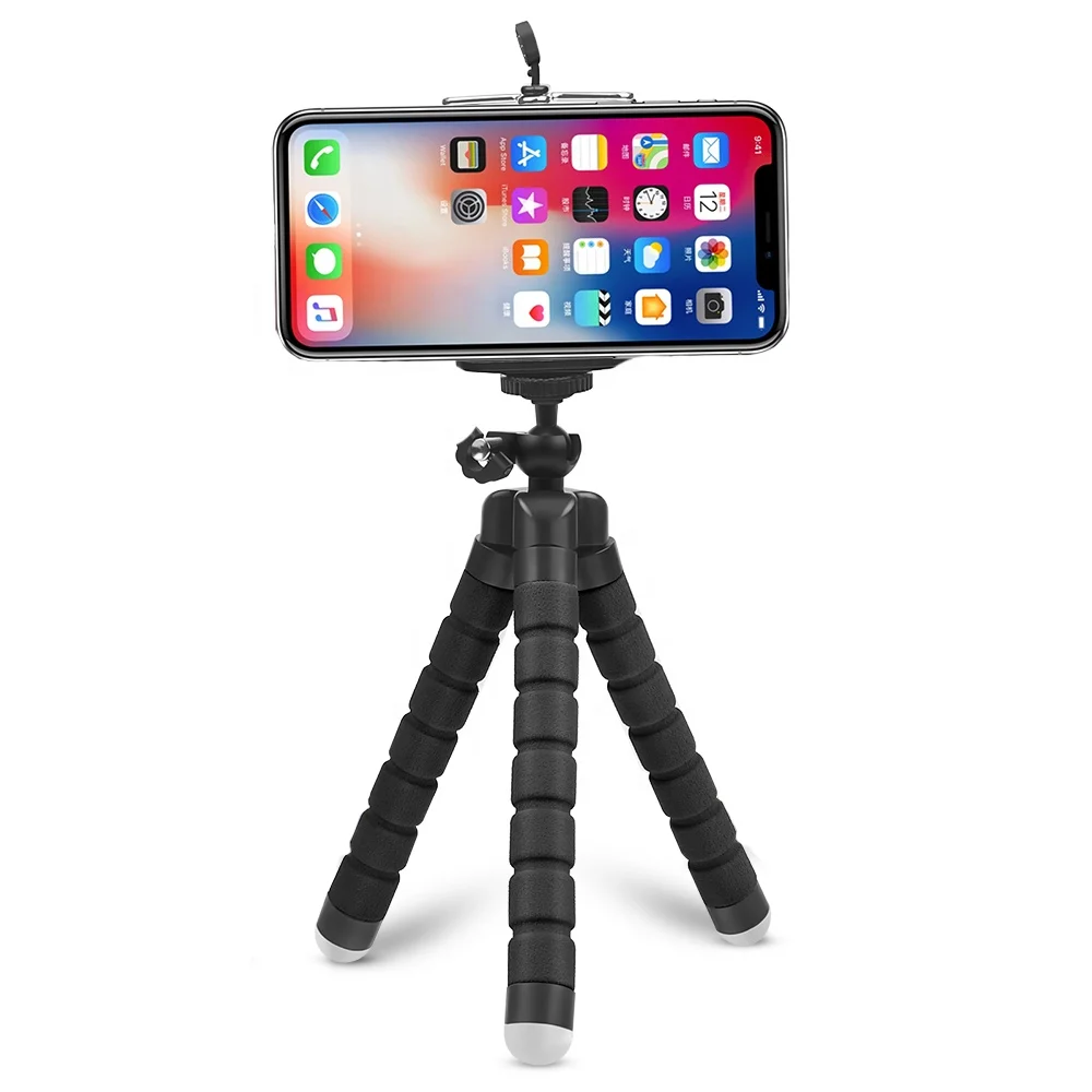 

Mini Projector Tripod Stand, Wireless Remote Control Mini Flexible Sponge Tripod for Samsung/Huawei/Apple/Gopro Selfie Stick, Black, red, blue