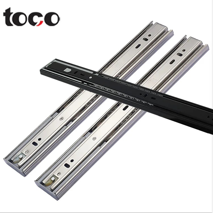 

toco furniture hardware cabinet ball bearing drawer slide Stainless steel Rail soft Close Cabinet metabox drawer slide