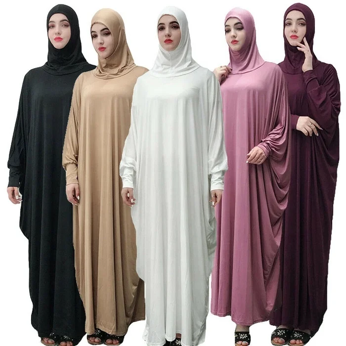 

2019 muslim women prayer dress dubai khimar long hijab jilbab islamic overhead abaya, 10 colors