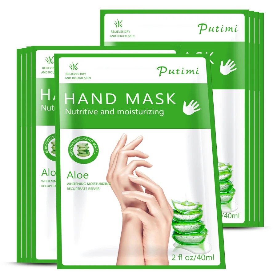 

Hot Sale Hand Care Moisturizing Whitening Aloe Hand Mask Treatment