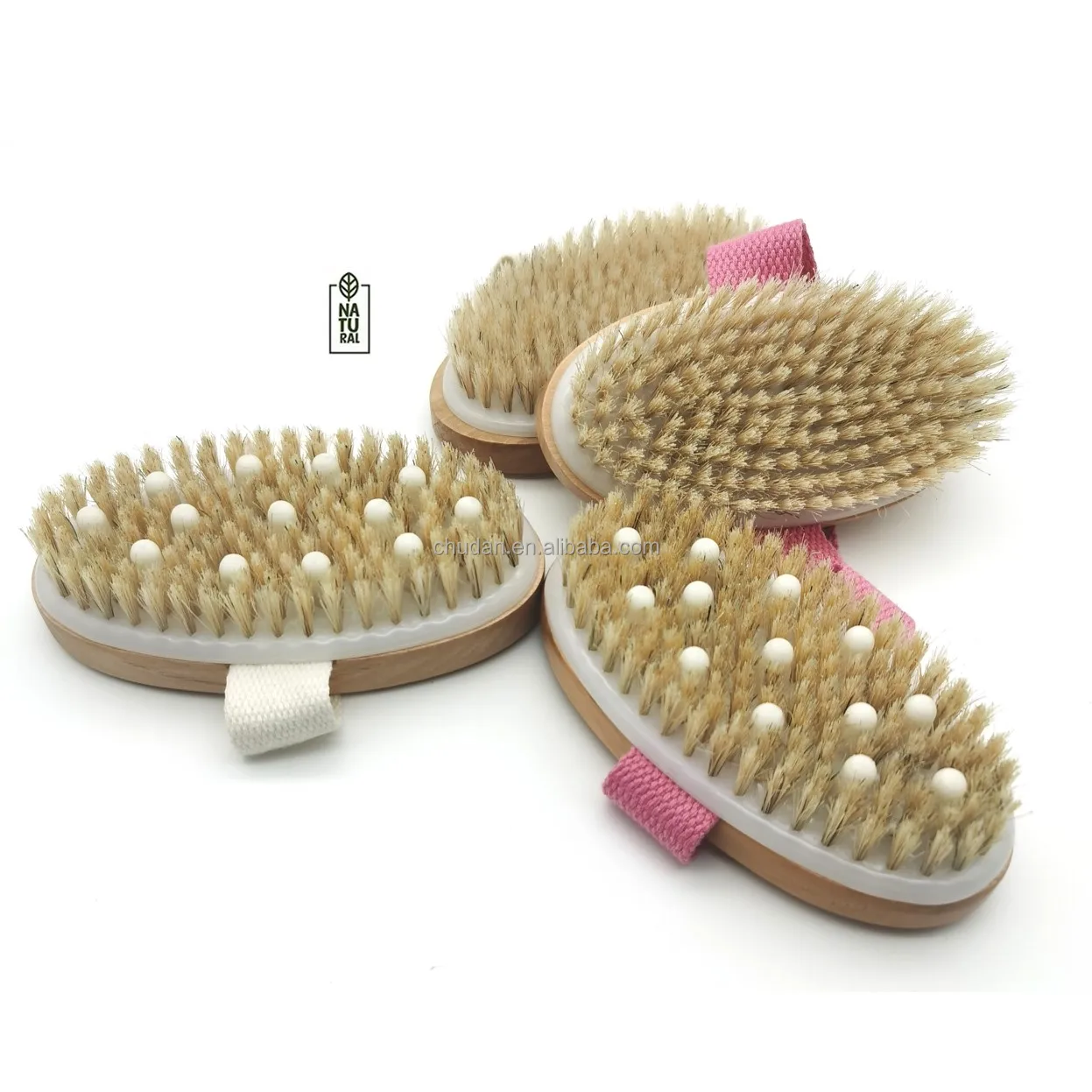 

Dry Body Exfoliating wooden massage shower brush silicone beads bath brushes dry bath brush