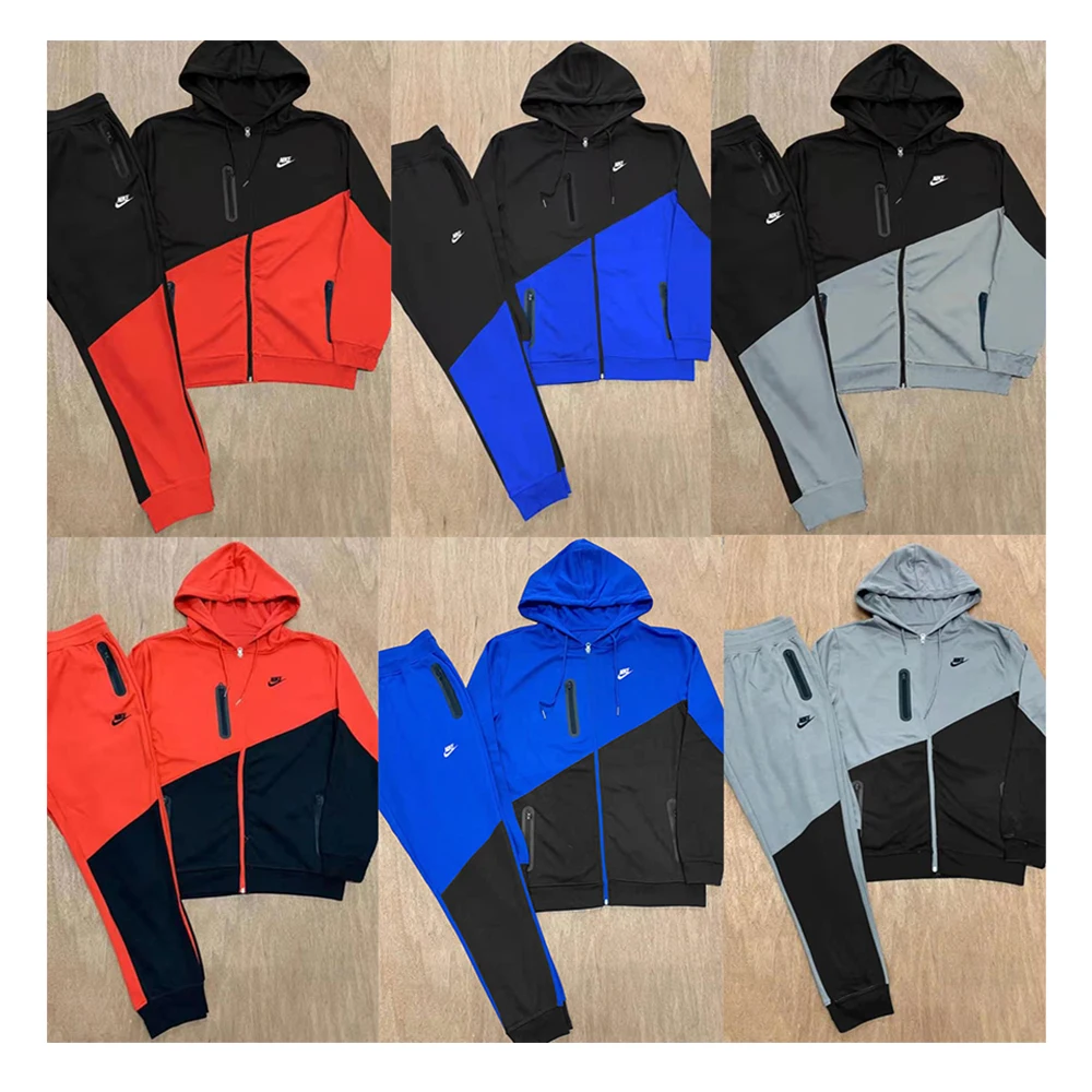 

Nike Men Two Pieces Tracksuit Suit Fitness Patchwork Gym Sets Jogger Tech Suit 2021 22 Clothing Pants Sets Wholesale