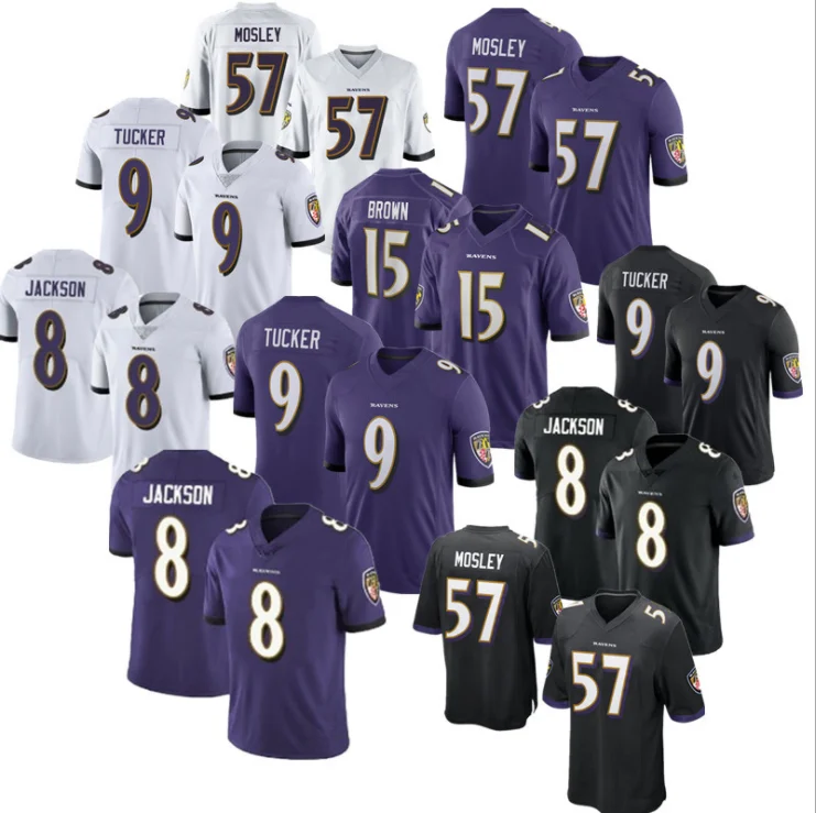 

Custom Uniform Personality 8 Lamar Jackson 29 Earl Justin Tucker 21 Soccer Wear short sleeve Football Jerseys, White,black,blue,purple