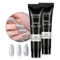 

Rosalind 15ml fashion colors quick builder polygel nail extension gel polish glitter poly gel for nail art salon