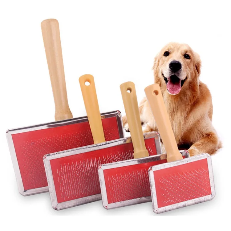 

Wooden Bamboo Grooming Hair Remover Pet Slicker Comb Dog Brush For Dog