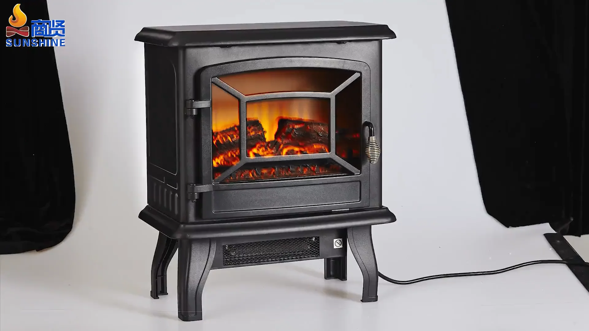 Home Overheat Protection Freestanding Decor Flame Electric Fireplace