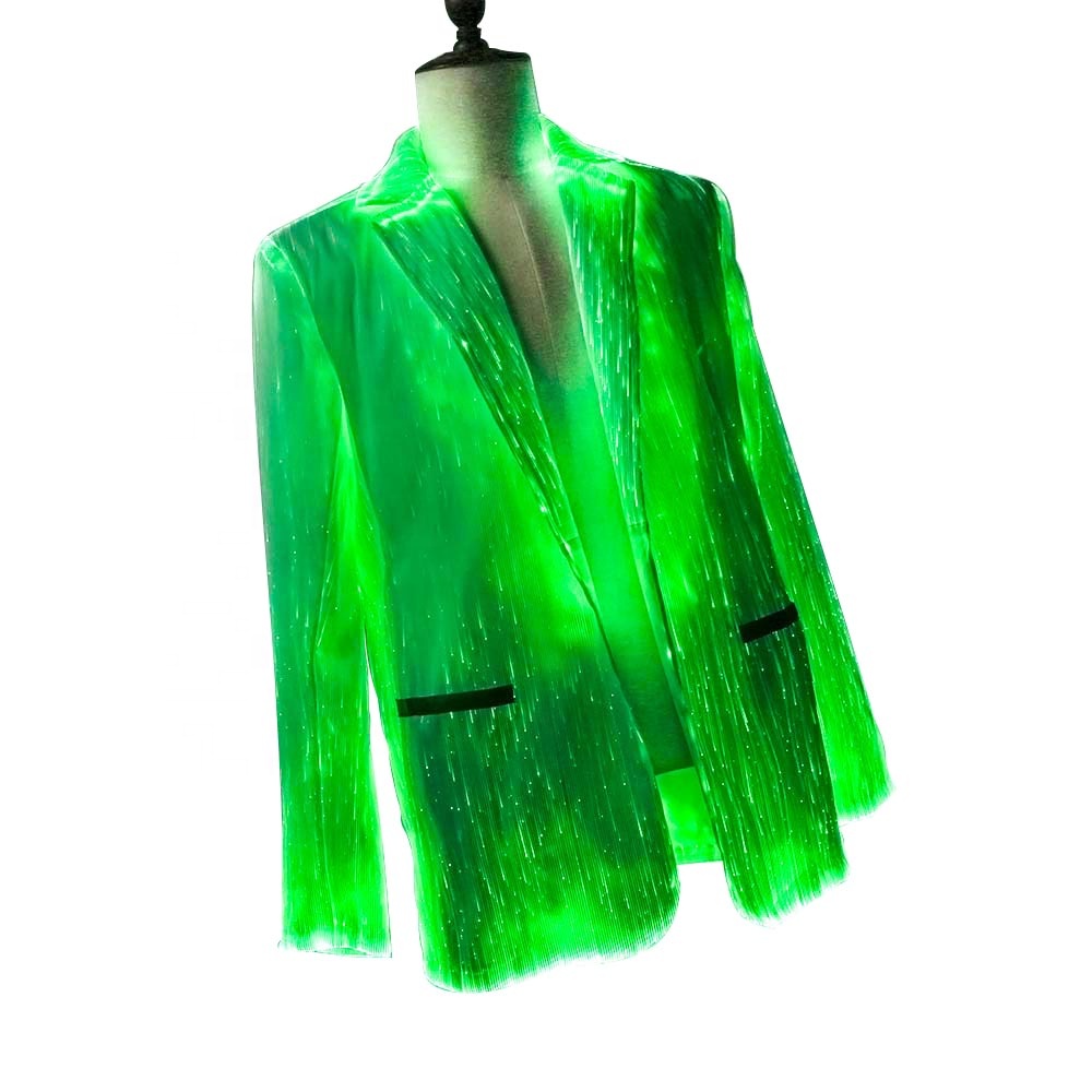 

Glow in the Dark Fiber Optic Men Light up Costume Party LED Suit
