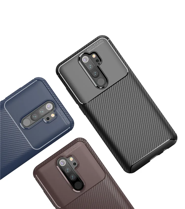 

Carbon Fiber Case Bag for Xiaomi Redmi Note 8 Pro Back Cover for Mi Cases for Xiao Cover, Black,navy blue, brown