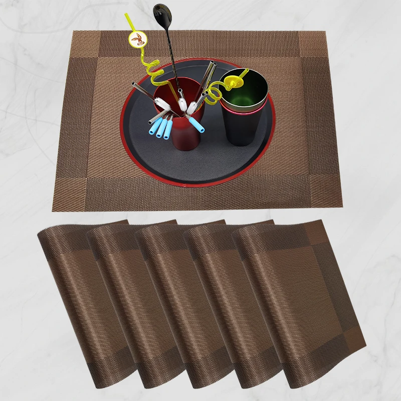 

Amazon Hot Sale PVC Placemat Woven Table Mat Cheap Price