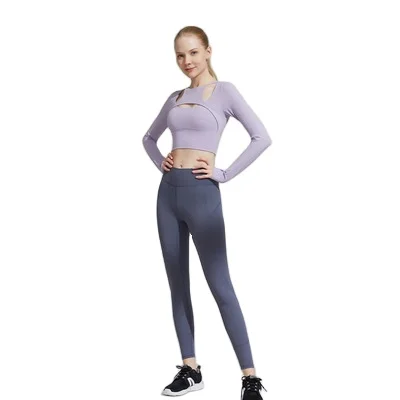 

Women's long sleeve T shirt spring and autumn Yoga suit pants sports suit, 4color