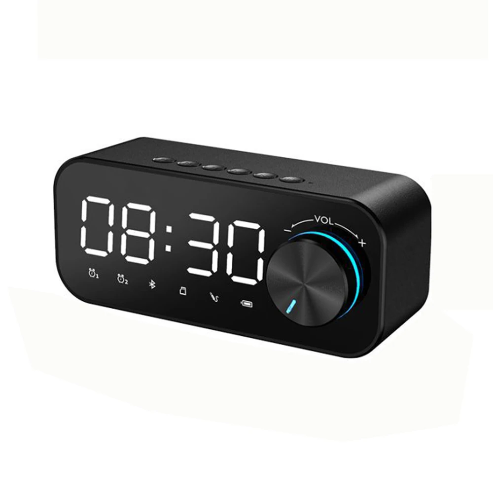 

Wireless Blue Tooth Speaker Alarm Clock Digital Display Led Subwoofer Music Player Mini Bt Speaker