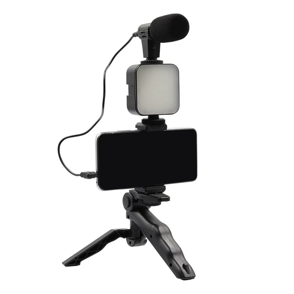 

AY-49 Smartphone Vlogging Kit Video Recording Equipment with Tripod Fill Light Shutter for Camera Phone Youtube Set Vlogger Kits