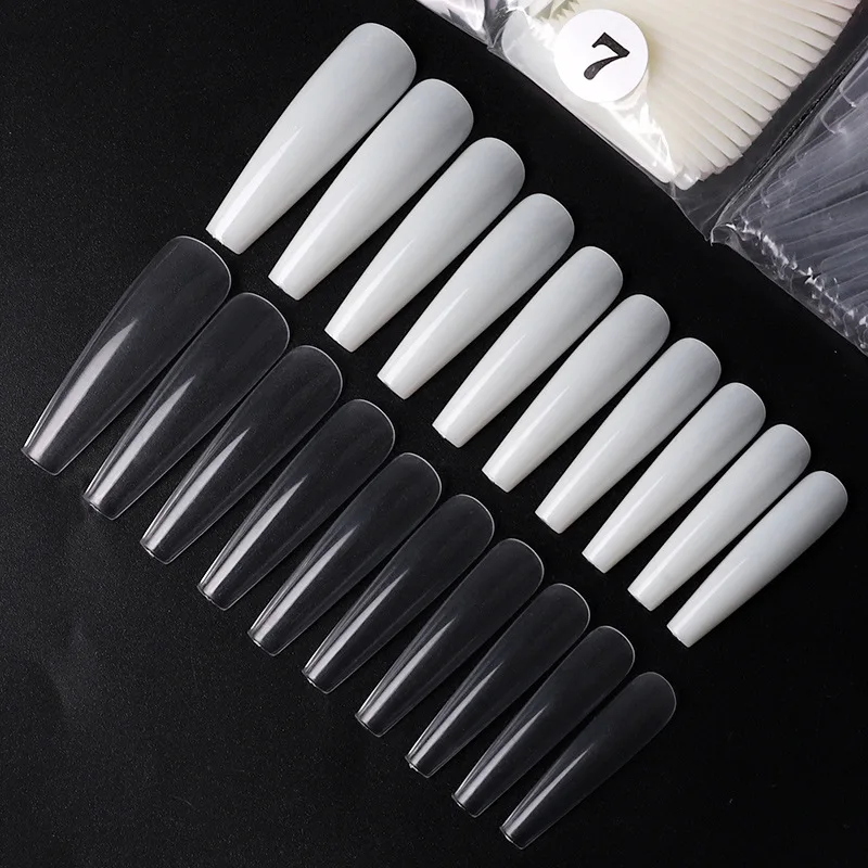 

500pcs/bag Full Cover Ballet False Nails Coffin Nails Full Transparent False Nail acrylic Tips, Picture
