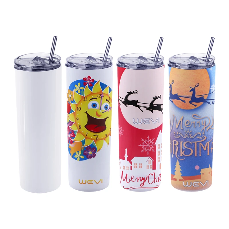 

Best Sales 20oz 30oz Double Wall Insulated Sublimation Blank Slim Straight Skinny Tumbler With Slide Lid And Straw, Customized color