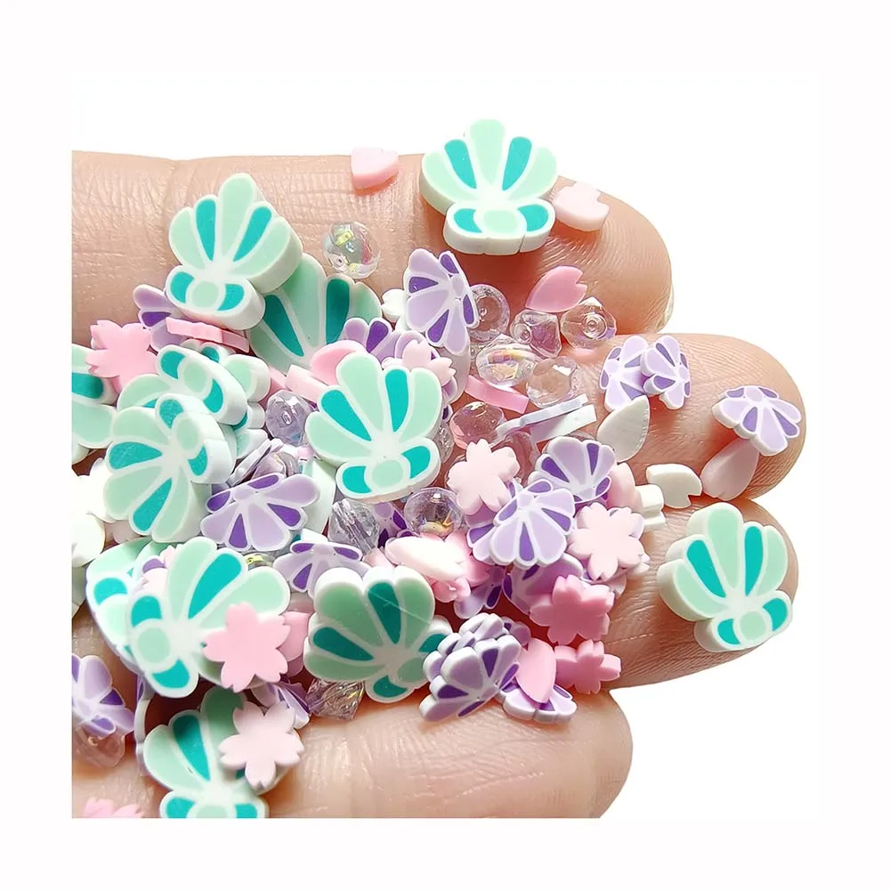 

Cute Hot Romantic Theme Shell Clay Slices Diamond Mixed Sprinkles Supplies Slime Crafts Filling