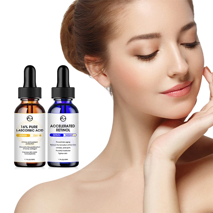 

50ml LAscorbic acid + 50ml accelerate retinol Natural Whitening Face with Skin Care Anti Aging Organic Vitamin C Serum