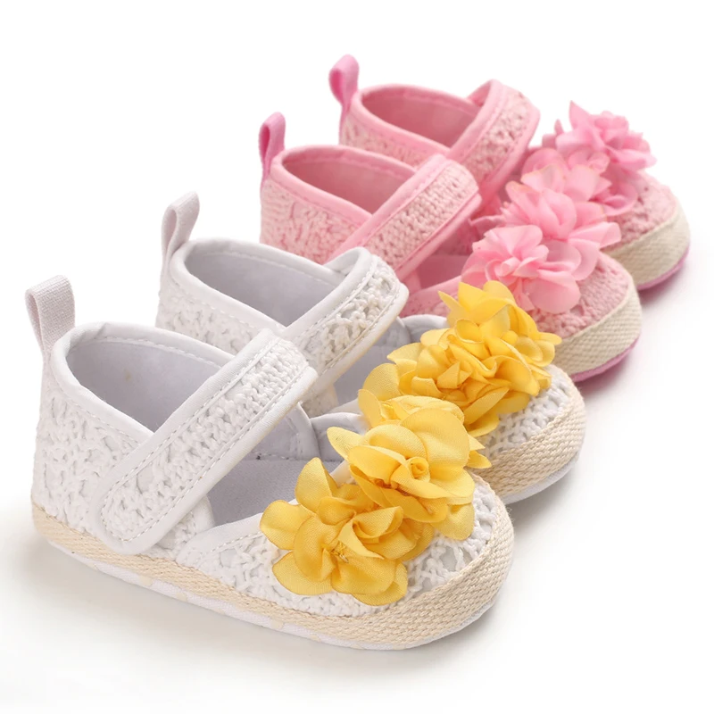 

0-1 year toddler shoes soft sole girl soft sole flower princess baby shoes, Black