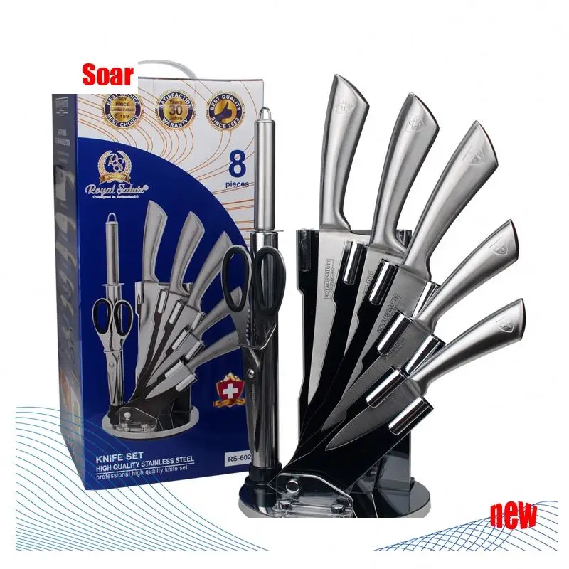 

Royal Salute Kitchen Accessories 8 Pcs Knife Set Stainless Steel, Colors