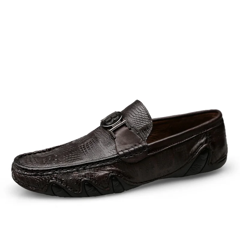 

Moccasin-gommino Luxury Casual Slip-on Flat Genuine Leather Loafers Mens Dress Shoes