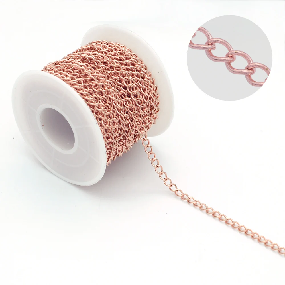 

PandaHall 304 Stainless Steel Soldered Card Paper Rose Gold Curb Chain