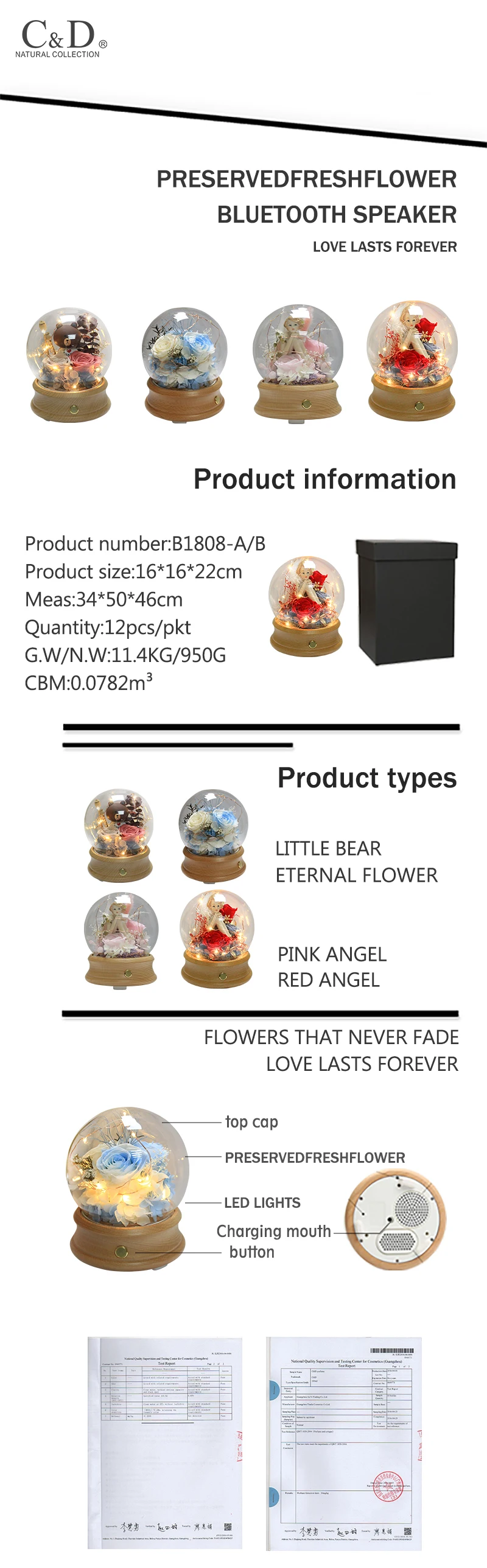 C&D 2019 special gifts Wireless Bluetooth Speaker Valentine's Day Flower Gift Box Birthday Wedding Gift - ANKUX.COM