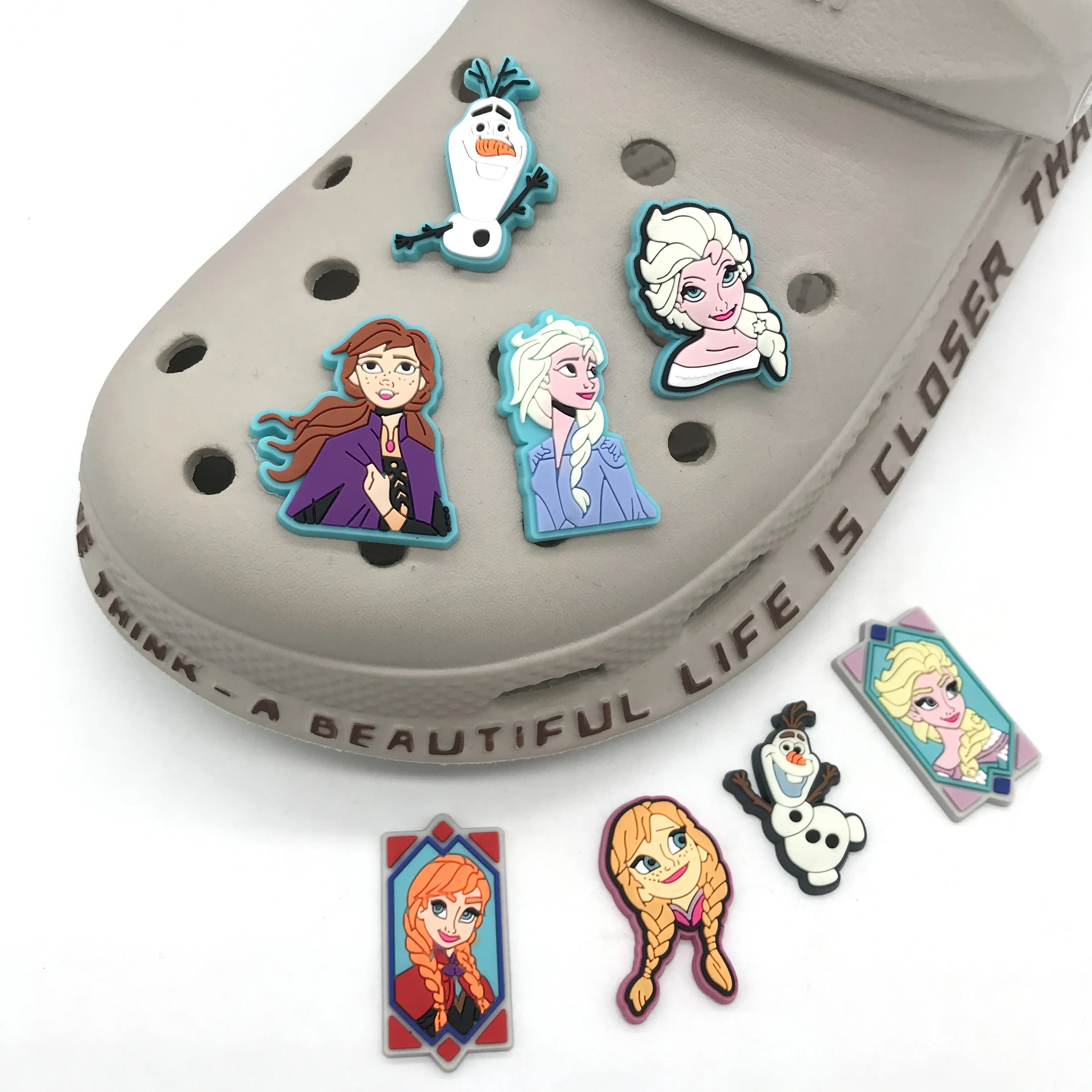 

2022 New design shoe accessories Animation cartoon Frozen Princess girl party gift croc charms shoe decorations clog charms, Picture