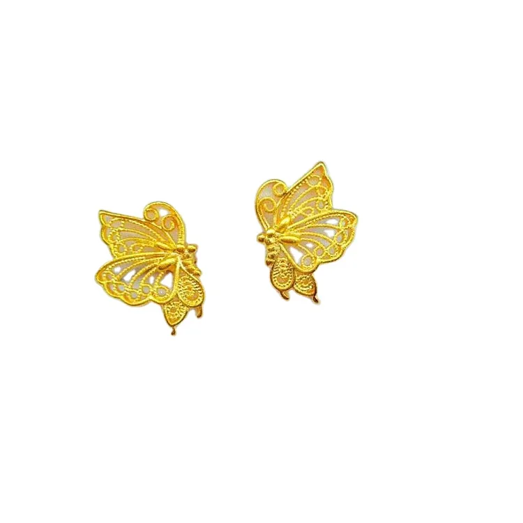 

European Coin Gold Butterfly Earrings Gold Plated Butterfly Earrings Exquisite Craftsmanship Gold Ladies Jewelry