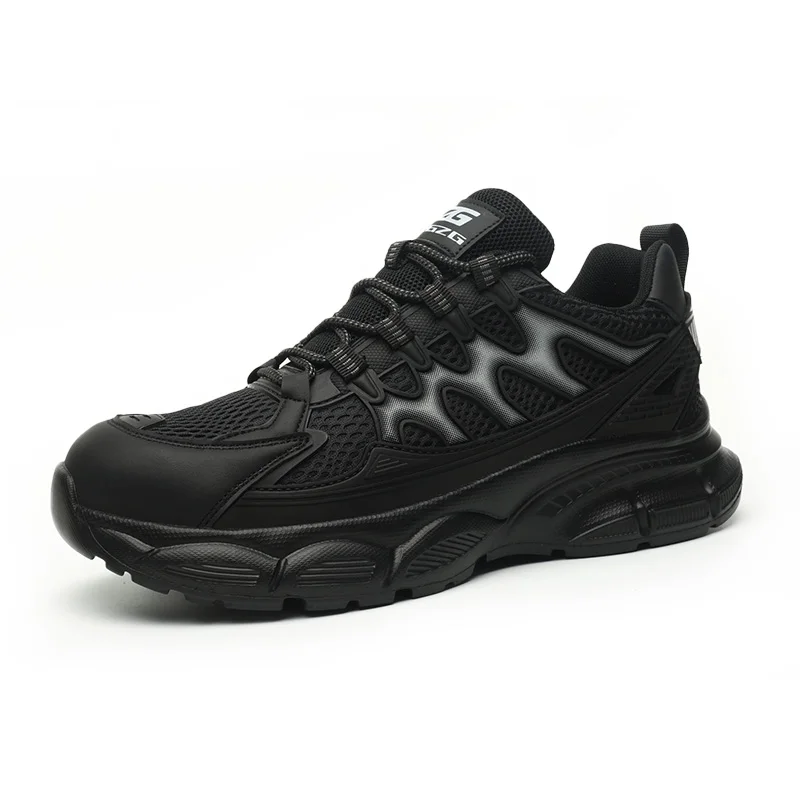 ZG 8857-5 Men's Safety Shoes with Steel Toe Black Flying Fabric and Air KPU for Summer Spring Autumn-Direct From Manufacturer