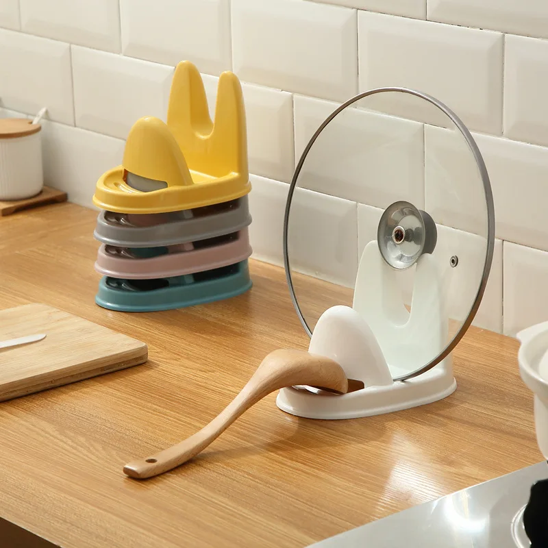 

Creative Plastic Multi-functional Kitchen Supplies Shelf Spoon Storage Rack Kitchen Pot Lid Rack Kitchen Utensils