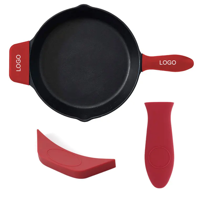 

Amazon Hot Selling Non-Slip Basics Silicone Hot Skillet Handle Cover Holder Silicone Pot Handle Holders, Red/black/customized