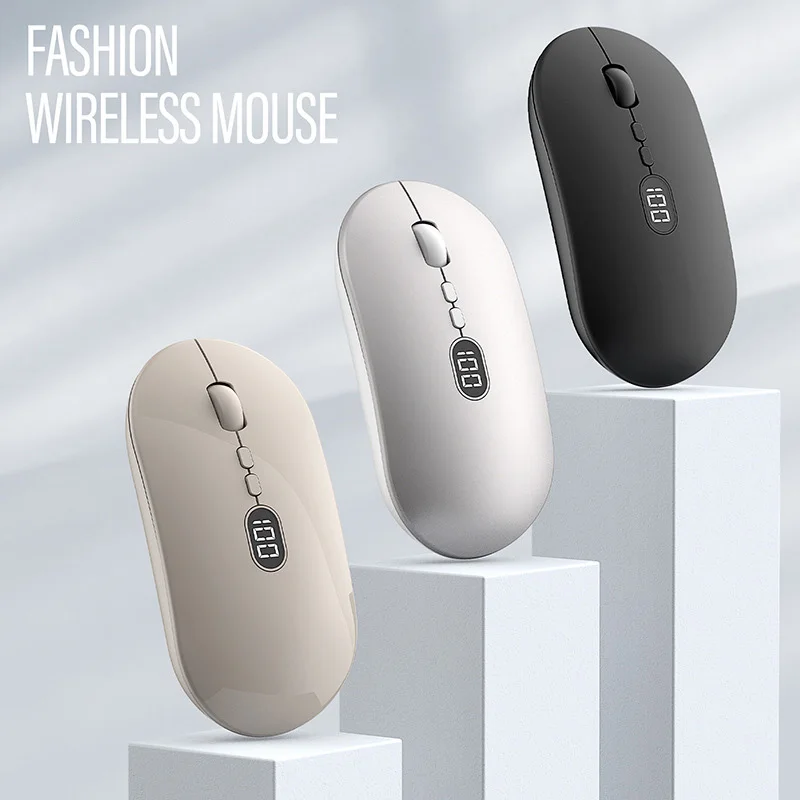 

Free Wolf X1 Dual Mode Wireless Wired Mouse With Screen Power Display Suitable For laptops Office Computers Games Wireless Mouse